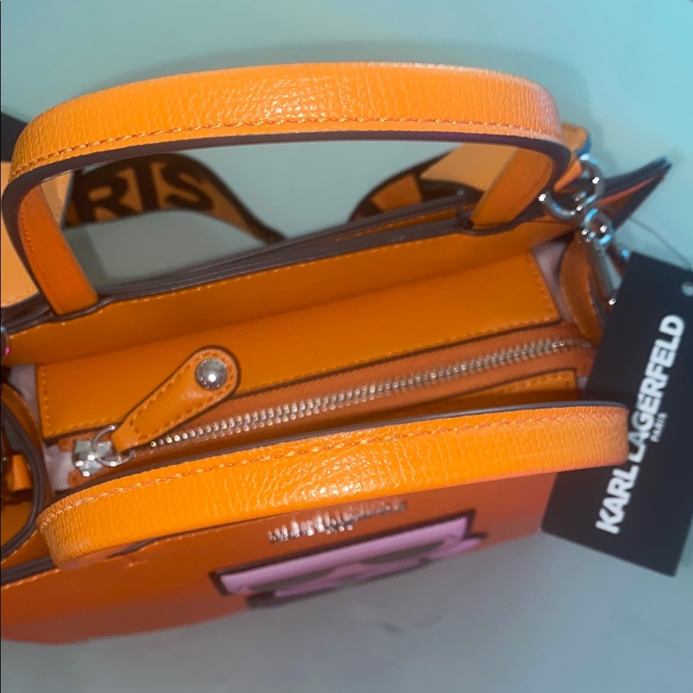 Karl Lagerfeld Orange Tote Bag with pouch 🧡 - NWT - Picture 7 of 13